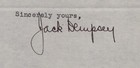 Jack Dempsey - Typed Letter Signed