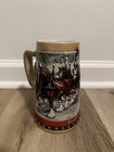      1988 Budweiser Holiday Beer Stein Collector s Series Christmas Clydesdales