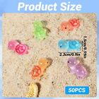 Jeffdad 50pcs Mini Luminous Resin Turtles Miniature Sea Turtle Figurines Cute   