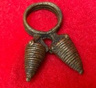 African Ethnographic Art Yoruba Tribe Vintage Bronze Ring   Nigeria