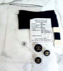 Chanel 1990s Vintage Cc Big Black Gold Cc  3 Buttons Jacket Original Set Swatch