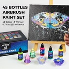 42 Color Acrylic Airbrush Paint Set With Thinners - Opaque  Metallic  Neon