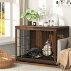 Large Dog Crate Elevated Dog Kennel Wooden Pet Cage End Table Lockable Door L Xl