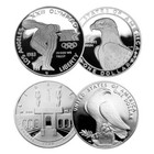  1  1983 1984 S Olympic Games  2x   1 Silver Dollar Proof 2 Coin Set W box  Coa