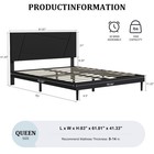 Ioilori Queen Size Bed Frame Platform With Velvet Upholstered Queen  Black 