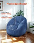 3 Feet Bean Bag Chair With Soft Armrests And Storage Pocket Gaming Sofa Blue