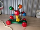 Vintage Greece Kouvalias Colorful Painted Wooden Pull Toys W Bell Wiggles Rings