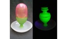 Victorian French 3 Colour Opaline Novelty Uranium Vaseline Glass Perfume Bottle 