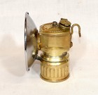 Antique Justrite  streamlined  Brass Carbide Miners Lamp nice Condition 