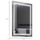 32  X 24  Wall Mount Led Light Bathroom Mirror With Smart Touch Button