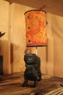 Vintage Cast Iron Chinese Dragon Candle Tealight Holder Serpent