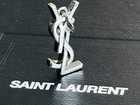 Ysl Charm Pendant  Stamped Zipper Pull Silver