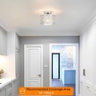 Chrome Crystal Ceiling Light Fixture - Modern Semi Flush Mount Ceiling Chande   