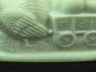 Vintage Jadeite Jadite Chicken Pulling Easter Egg Cart Happy Spring Green Glass