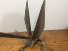 Antique Iron Boat Anchor Rusty Man Cave