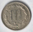 1873 3 Cent Nickel Vf-xf Features Open  3  Full Liberty   Pillars 3c