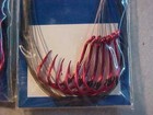 18 New Snelled Eagle Claw Lazer Sharp Red  Fishing Hooks Size 2 0 Usa Salmon 