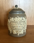 Antique Mettlach Villeroy   Boch German Lidded Stein  1180 C 1900  hops   Vines 