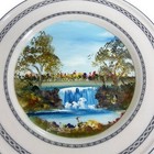 Vintage Oneida Classic Decorative Plate Hand Painted Waterfall Scene Signed 6 In