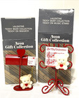 Vintage Avon Valentine Teddy Bear Collection - Teddy On Music Stand   On Mailbox