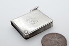 Antique Edwardian English Sterling Silver Book Shaped Stamp Holder Fob C1912