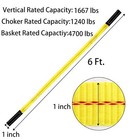 4 Pack 6  Nylon Lifting Sling Straps With Wide Eye Loops For Recovery