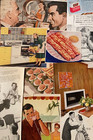 Lot Of 100  Vintage Ephemera 1940s small Ads Cutouts cooking   Cleaning collage 