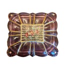 Antique Bohemian Amethyst Glass Trinket Box With Enameling 4   x4   x2   