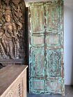 Vintage Green Carved Wooden Sliding Barn Door Farmhouse Style Door Decor 96