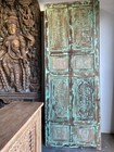 Vintage Green Carved Wooden Sliding Barn Door Rustic Farmhouse Home Decor 96