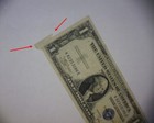 1935 C  1     silver Certificate    mis-cut Error     Corner Flag     rare    