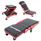 340lbs 6 Wheel Foldable Mechanics Z Creeper Seat Rolling Chair Garage Work Stool