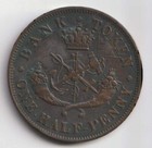 1857 Half Penny Bank Of Upper Canada Token