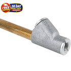 Straight Foot Dual Head Air Chuck For Tire Pressure Guage  12  Extended Reach  1