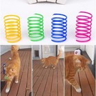 100 Packs Cat Spring Toys Plastic Springs Cat Toys Colorful For Cat Kitten Pets