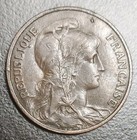 1913 France Dupuis 5 Centimes Paris Mint Old Bronze Coin Km 842