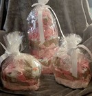 Baby Girl  Gold And Pink Diaper Cake 3 Tier  With Two Matching Cradle Cakes