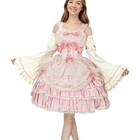 Elegant Lolita Ruffle Dress Detachable Sleeves Lace Layered Cocktail Party Dress