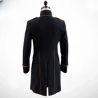 Men Black Wool Victorian Officer Gothic Jacket Double Breasted Military Tailcoat