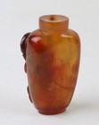 Antique Chinese Carved Carnelian Agate Snuff Bottle Dragon Lion 1 75  Hcv26  28