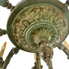 Large Antique Art Nouveau 8 Socket Chandelier  Heavy Brass  Rewired  New Sockets