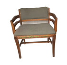 Antique 19th Century Victorian Carved Wood Upholstered Piano Vanity Stool Bench