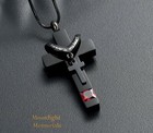 New Cross Forever In My Heart Birthstone Cremation Urn Ashes Memorial Necklace