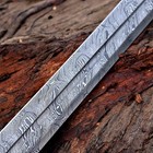 Hand Forged Damascus Steel Viking Sword Battle Ready Medieval Sword  scabbard