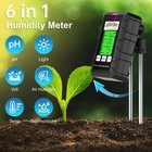 6-in-1 Soil Moisture Meter  Hygrometer For Plants With Moisture  Black 