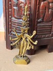 Vintage Brass 11 Headed Avalokiteshvara Statue Buddhist Deity Figure 11 5 