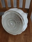 Mid Century Modern  Ceiling Light Globe Glass Vintage  Clear And White Shade 