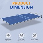 8ft Blue Mid-size Foldable Table Tennis Conversion Top Ping Pong Table Indoor