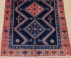 Hamedan Hand Knotted Wool Rug 5x13 Runner Navy Blue Geometric Tribal Oriental
