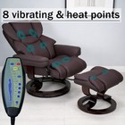 8 Point Massage Recliner Chair With Ottoman Heated Cat Scratch Leather